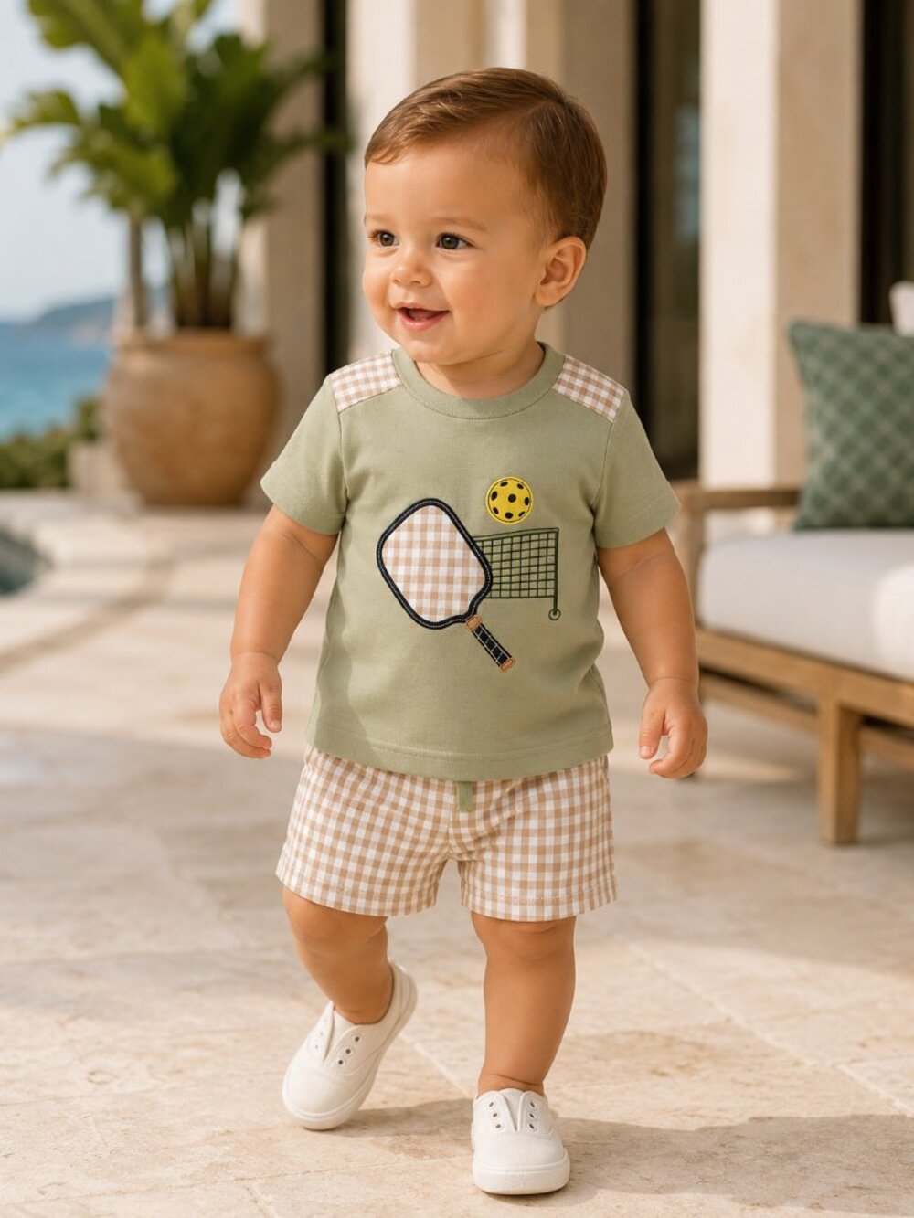 NWT Baby Essentials Toddler Boys Pickleball 2 Piece Short Set Size 12 Months